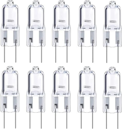 ZhangyiHot 10 Pcs Clear 35W 12V T4 JC6.35 Bi-Pin Halogen Light Bulbs