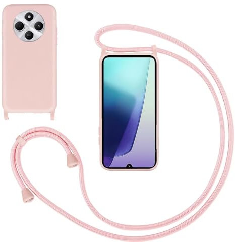 GoodcAcy Mobile Phone Lanyard Case for Xiaomi Redmi 13c/Poco M6 4G, Smartphone Necklace Case with Strap, Protective Case with Chain for Hanging, Liquid Silicone Case for Xiaomi Redmi 13c/Poco M6 4G