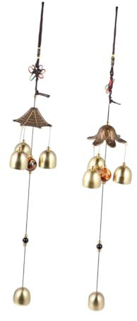 HANABASS 2stücke Windglocken Aus Legierung Hängeglocken Für Zuhause Dekorative Glocken Für Garten Tür Monolayer-Stil