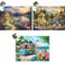 3 Pack 48 große Teile Puzzle für Senioren Alzheimer Puzzles Demenz Alzheimer Produkte Aktivitäten für ältere Erwachsene Berge Dorf Meer Einfaches Puzzle kognitive Spiele mit 3 Aufbewahrungstaschen