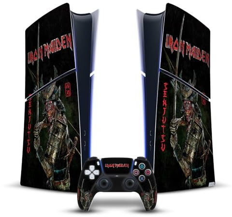 Head Case Designs Offizielle Iron Maiden Senjutsu Album-Cover Grafik Kunst Vinyl Haut Gaming Aufkleber Abziehbild kompatibel mit Playstation 5 PS5 Slim Digital Edition Console & DualSense Controller