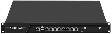 AIOPCWA 1U Firewall Appliance B150 Core i7 7700, 8X i226V 2.5GbE LAN Firewall Hardware VPN Router PC, DDR4 OPNsense Hardware 19”Rackmount for Homelab Server with VGA, SIM, Barebone