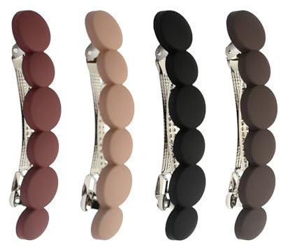 4 Stück Haarspangen Damen, Französische Haarspange, Automatisch Haarclips, Haarclips Klein, Damen Mädchen Haarspangen Set für Feines und Mittleres Haar