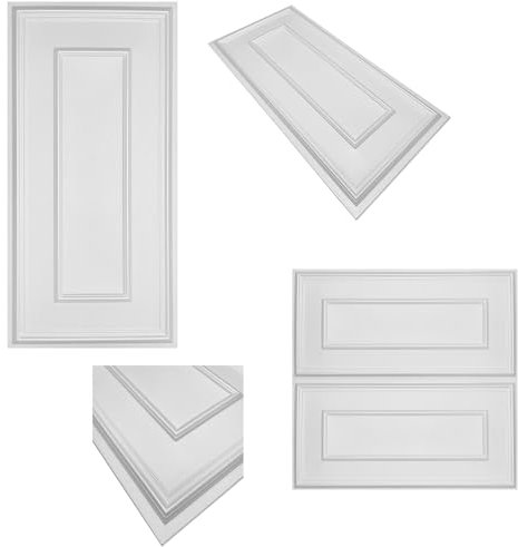 3D Wandpaneele aus reines XPS Polystyrol Styropor – Weiß - Klassische Wand- & Deckenverkleidung in Rahmenoptik – 100x50cm - 12m² - 24 Stück