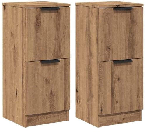 vidaXL Sideboards 2 STK. Artisan-Eiche 30x30x70 cm Holzwerkstoff, Schrank, Beistellschrank, Wohnzimmerschrank, Lagerschrank, Home-Organizer