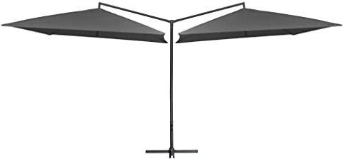 Vetnasa Sombrilla Doble de jardín Palo de Acero Antracita 250x250 cm Casa y jardín, Jardín, Artículos de Exterior, Sombrillas Antracita 14,7 KG
