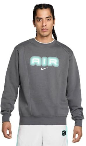 NIKE Air Fleece-Sweatshirt Mit Rundhalsausschnitt Für Herren, Iron Grey, HM0177-068, XS