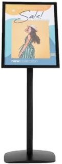 DISPLAY SALES Support d'affichage pour affiches A2 | Porte-affiche design en noir | Présentoir A2 en format portrait/paysage | Support d'information élégant pour publicité
