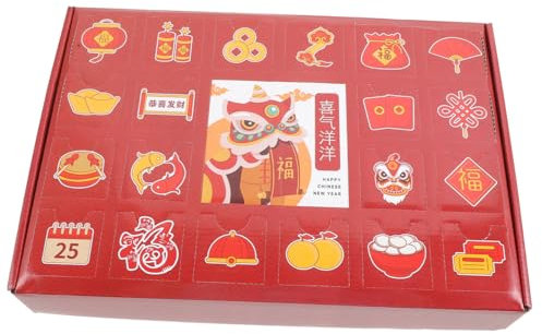 WRITWAA Box Tombola Für Adventskalender Man Cave Gadgets Leerer Adventskalender Candy Bingo Karten Schmuckstück DIY Tombola Hülle Keksbefüllbarer Adventskalender DIY Adventskalenderpapier