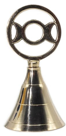 Campanella da Altare in Ottone – Simbolo Tripla Luna 5x10.5 cm
