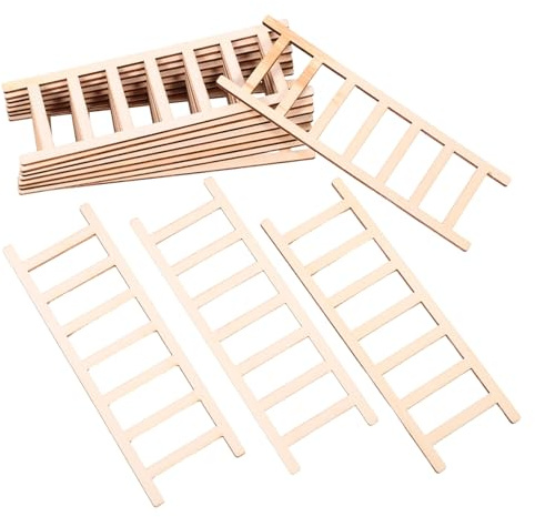 Gadpiparty 12 piezas Escalera Miniatura de Madera Pequeño para Casa de Muñecas Decoración y Versátil para Interiores Soporte Creativo para Exhibición y Manualidades