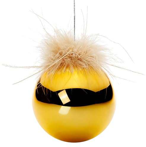 SIKORA Highlights 4er Set ausgefallene Christbaumkugeln aus Glas Gold Weihnachtskugel Christbaumschmuck, Farbe | Modell:Modell Venedig Gold, Höhe in cm:8 cm