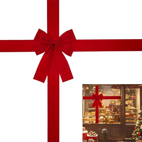Ahuuen Lazos de Navidad,Grandes Decoraciones De Fiesta Con Cinta | Lazos Grandes de Navidad para Gabinetes de Cocina | para Fiestas Puerta Principal Ventana Árbol Cocina Dormitorio Salón Interior