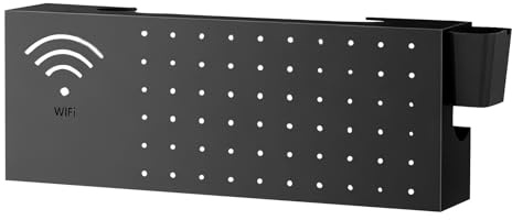 WiFi Box Hider - WiFi Router Storage Box with Cabinet Door, Internet Boxes Hider, Multifunctional Wall Mount Carbon Organizer, for Electronics Network Outlet Output Guards Connection Living Room