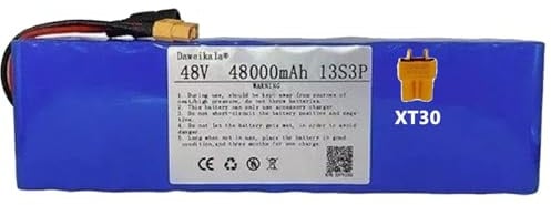 48V 48Ah Akku Für Elektrofahrräder 13S3P Elektroroller Batterie Für 100W-800W E-Bike E-Fahrrad E-Scooter E-Motor Akku Für Elektroroller XT30 Plug,48V 48Ah