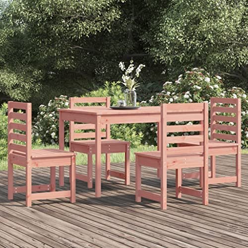 Ziaphsol 5-TLG. Garten-Essgruppe Massivholz Douglasie, Outdoor Möbel Set, Terrassenmöbel, Holztisch mit 4 Stühlen, Robustes Patio-Set für Balkon, Garten, Terrasse