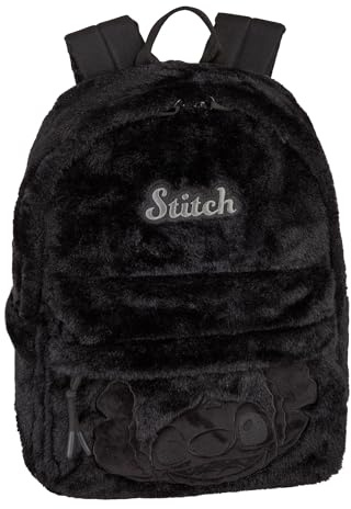 Disney Stitch Kinder Rucksack – Plüschrucksack für Kita, Vorschule & Ausflüge (Schwarz, Groß)