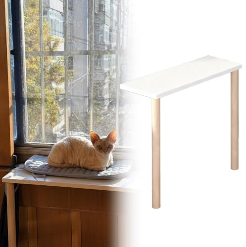 Window Sill Extender Shelf, Cat Perch with Support Legs, Detachable Storage Holder, Indoor Spice Rack