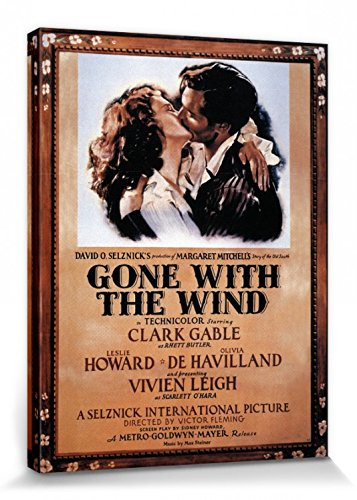 1art1 Vom Winde Verweht Poster Clark Gable Und Vivien Leigh, 1939 Bilder Leinwand-Bild Auf Keilrahmen | XXL-Wandbild Poster Kunstdruck Als Leinwandbild 40x30 cm