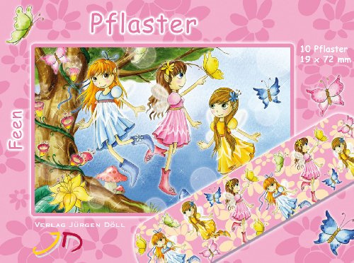 10 Pflaster Kinderpflaster Elfen / Feen im Pflasterbriefchen