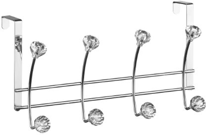 Premier Housewares Türgarderobe mit Diamanten, 8 Haken, Chrom
