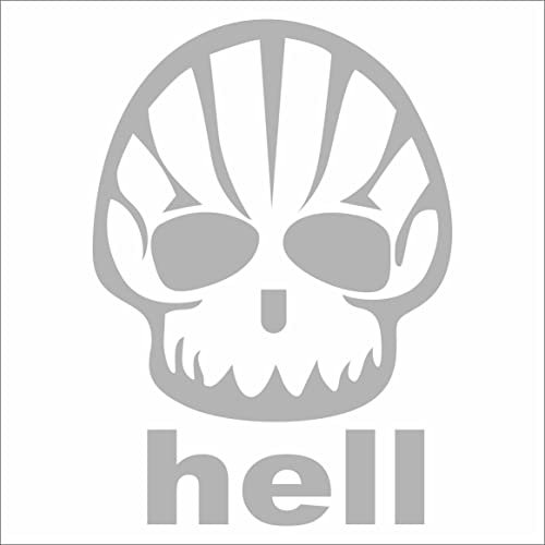 INDIGOS UG Aufkleber - Autoaufkleber - JDM - Die Cut - Shell Hell Shaped Face Funny Oil Decal Auto Sticker - Silber - 88mmx124mm