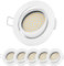 Sweet Led 6er Set LED Einbaustrahler 230V 3,5W Kaltweiß | 330lm 6500K Lochmaß 75mm | LED Spot flach Metall | LED Spots Deckenleuchte schwenkbar - Rund Weiß