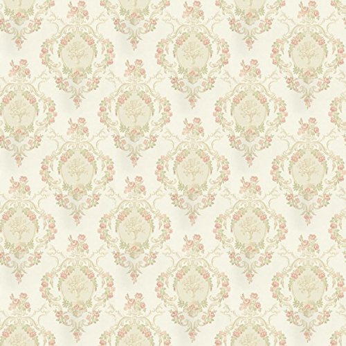 MyTinyWorld Pack of 5 Dolls House Ornate Pink Damask Flower Wallpaper Sheets