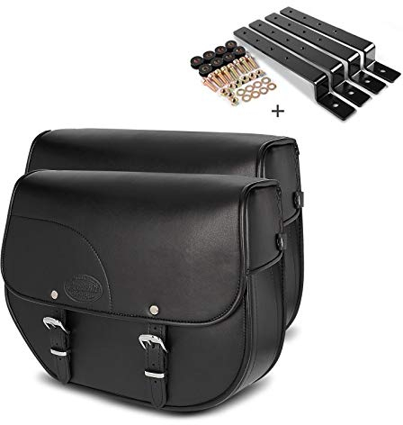 Satteltaschen 2x15l und Anbausatz Paar für Suzuki Intruder VL 125, 250/1500 LC, VS 600/750/ 800/1400, Marauder GZ 125/250, VZ 800/1600