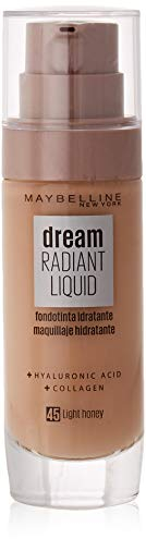 Maybelline New York Dream Radiant Liquid - Flüssige Grundierung, heller Honigton (045 heller Honig), 30 ml