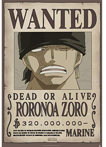 ABYSTYLE - ONE PIECE - Poster Wanted Zoro new (91.5x61)