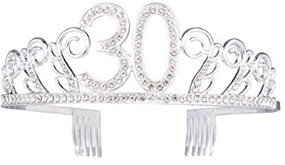 frcolor Geburtstag Kristall Tiara Krone 30. Strass Princess Queen Headband