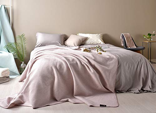 sei Design Plaid Adina | Tagesdecke, Wohndecke | Flauschig Weich – Hochwertige Verarbeitung mit Streifenmuster