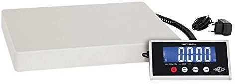Wedo 507610010 Paket-Waage mit Zählfunktion 100 Plus inkl. Netzgerät, 100kg/ 10g