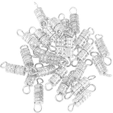 SUPVOX 20 STÜCKE Schmuck Clever Verschluss, Kupfer Fassschraube Verschlüsse 4 * 15mm Silber Fassschraube Typ Verschluss für Armband Halskette machen Schmuck Verschlüsse