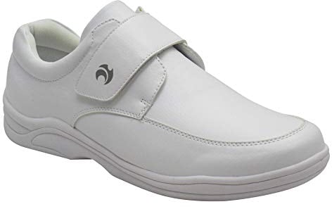 Henselite Mens One Strap Wide Fitting Lawn Bowls Shoes White UK 11
