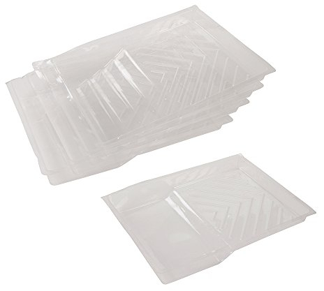 5x 230mm Disposable PVC Paint Roller Tray Liner –Cross Hatch Pattern– Throw Away Protector – Painting Cover Insert Lining