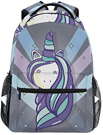 BEUSS Zauberstern Einhorn Studentenrucksack Kinderrucksack Büchertasche Schülerrucksack mit Laptop Rucksäcke für die Reise Teen Mädchen Jungs