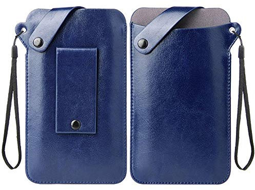 DFV mobile - Holder Ultra Lightweight Belt Case with Snap Fastener for Intex Aqua Ring - Blue