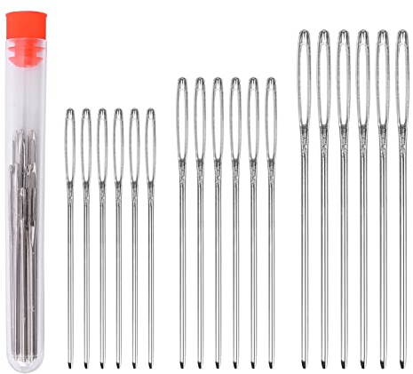 Smukdoo Large Eye Blunt Needles,15 PCS Hand Sewing Needles Yarn Knitting Needles,3 Sizes