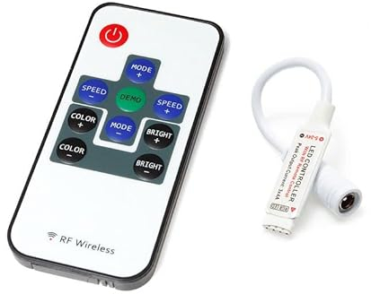 RF Led Streifen Controller, RF Controller mit 10-Tasten Fernbedienung für RGB 2835&5050 LED Streifen 4-polig 5V-28V 6A (RF-RGB-11)