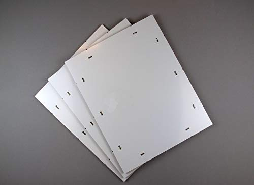 Framello Deluxe Cliprahmen Rahmenloser Bilderrahmen Posterrahmen 85 x 60 cm Weisser Hintergrund Klares Kunstglas