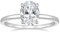 Titaniumcentral Ringe für Damen Silber 925 Solitärring 3CT Oval Zirkonia Verlobungsringe Versprechen Ring Eheringe Rosegold Gold (Silber,60 (19.1))