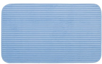 Gözze - Rutschfester Weicher Badeteppich, 100% Polyester, 70 x 120 cm - Hellblau