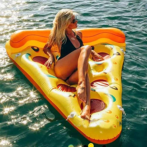 Luftmatratze Pool Schwimmring Erwachsene Airbetten Erwachsene Wasser Spielzeug Schlauchboot Pizza Floating Row Beach Badepool Floating Bett Sofa Stuhl 180x150x18cm zum Abkühlen im Pool