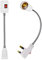Flexible Lamp Holder 2 Pack, E27 Plug in Light Holder with Switch 360 Degree UK Plug Wall Spotlight Bulb Converter 27cm Extension Bulb Socket Adapter for Garage Bedroom(White)