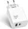 30W 2-Puerto Cargador USB C para iPhone 16/Pro Max/16 Plus/6e, iPhone 15 14 13 12 11 Pro/MAX/Mini XS XR X 8 7 6, iPad, AirPods, Carga Rapida PD&QC Adaptador Rapido Enchufe Tipo C Cabezal Charger