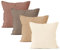 Encasa Baumwoll-Kissenbezüge, 4er-Set I 18x18 in (45x45 cm) - Beige Combo I kein Einsatz I einfach Kissenbezüge I Maschinenwaschbar | Nur Innen benutzen