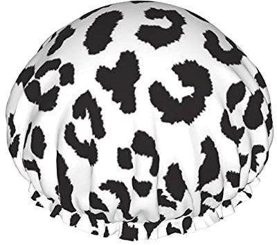 Abstract Animal Skin Leopard Reusable Elastic Bath Waterproof Shower Cap For Womens, Caps For Girls Spa Home Use,Hotel And Hair Salon