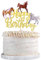 1 Stück Pferde Tortendeko Cake Toppers Wildes Tier Kuchen Deko Horse Geburtstag Dekoration für Baby Dusche Thema Party Torte Dekorationen Gold